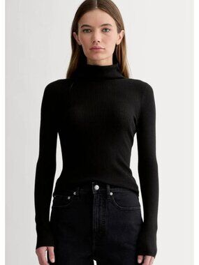 Everlane The Turtleneck in Ultrasoft Merino Women's Size Small Black New W/ Tag!